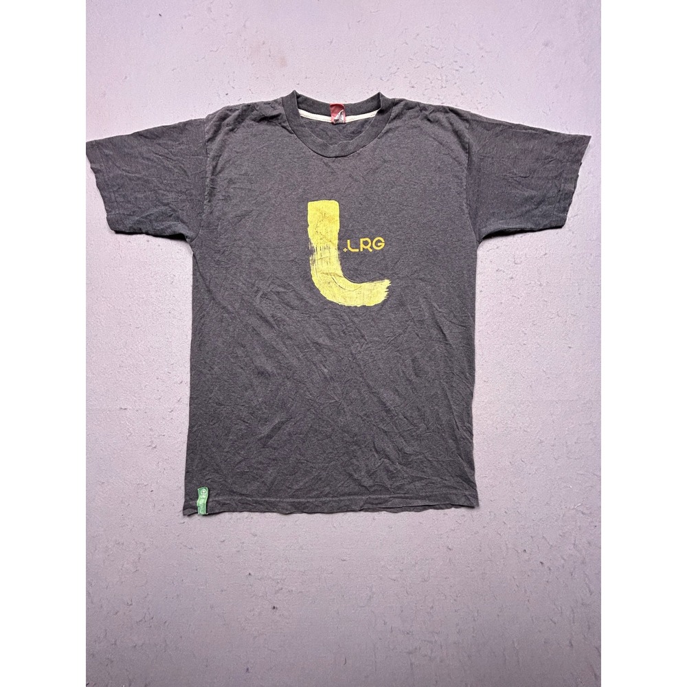 LRG T Shirt Cotton Gray Yellow Graphic Large Mens
